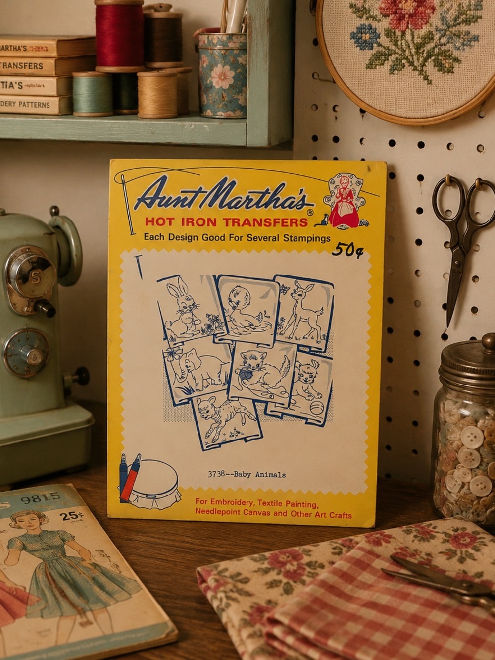 Aunt Martha’s #3738 Baby Animals Vintage Embroidery Transfer – Unopened